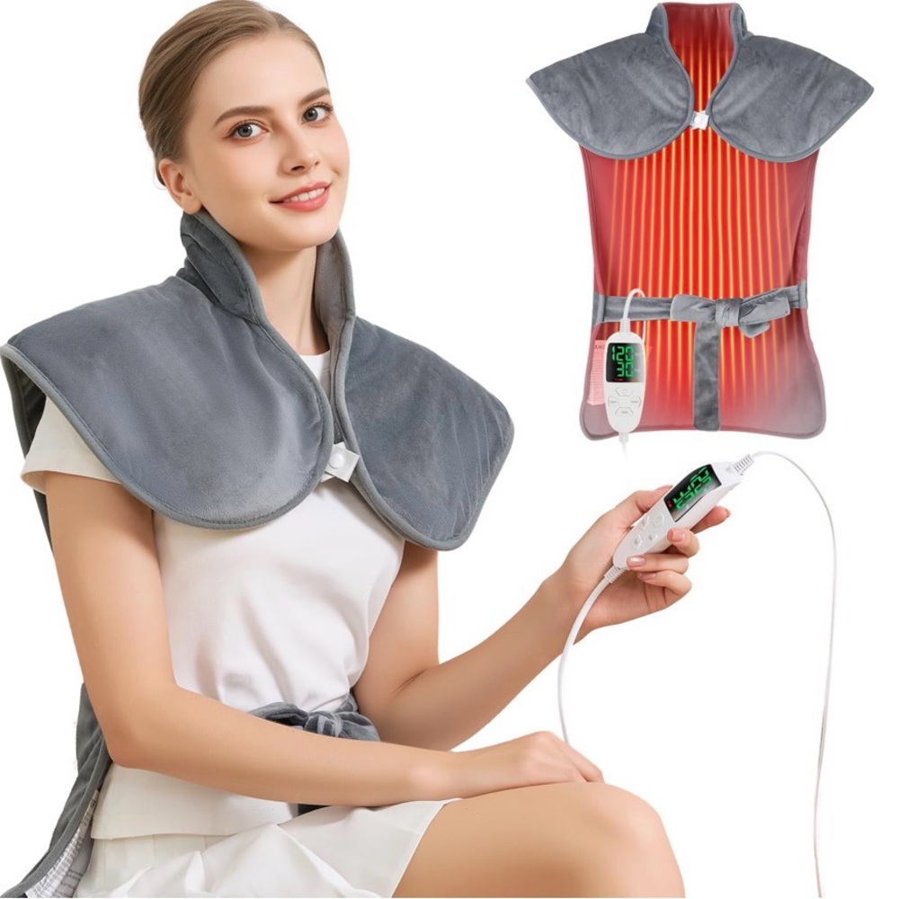 Gray Heated Neck and Shoulder Wrap